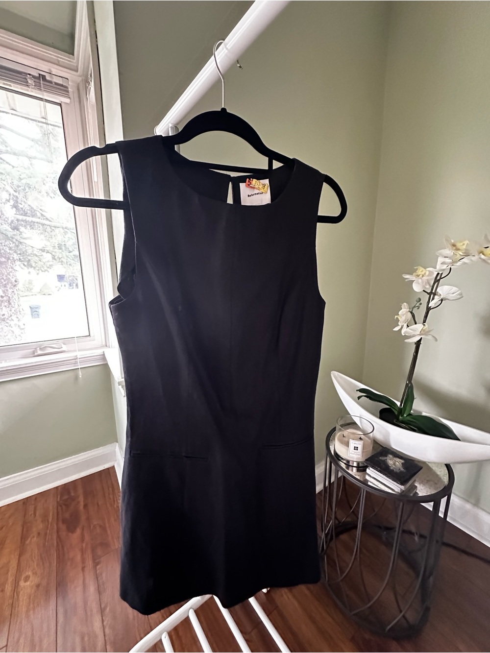 Reformation Black Sleeveless Mini Shift Dress